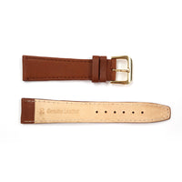 Genuine Leather Watch Band 16-20mm Flat Classic Plain Grain Stitched in Black, Brown and Tan - Universal Jewelers & Watch Tools Inc. 