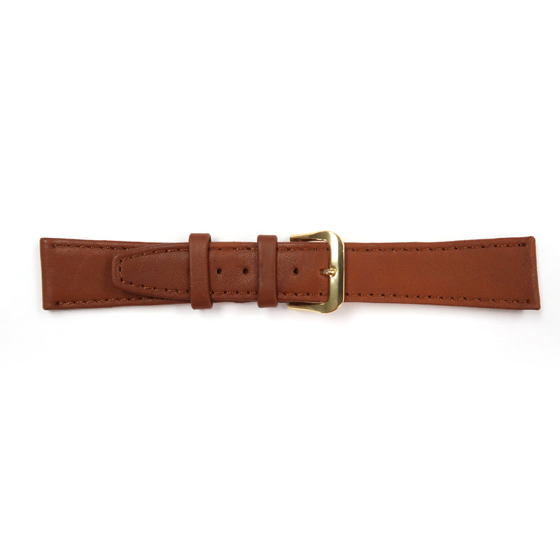 Load image into Gallery viewer, Genuine Leather Watch Band 16-20mm Flat Classic Plain Grain Stitched in Black, Brown and Tan - Universal Jewelers &amp; Watch Tools Inc. 
