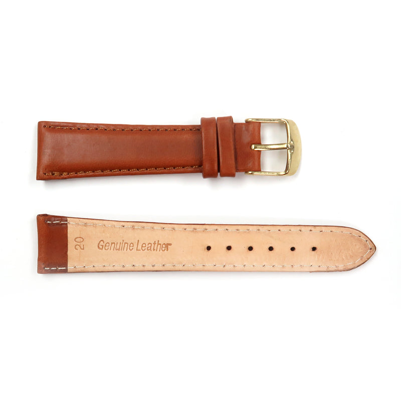 Load image into Gallery viewer, Genuine Leather Watch Band 16-20mm Padded Classic Plain Grain Stitched in Brown, Burgundy and Tan - Universal Jewelers &amp; Watch Tools Inc. 
