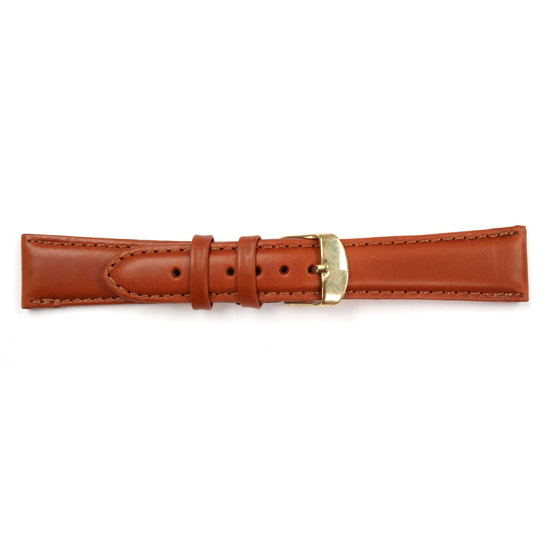 Load image into Gallery viewer, Genuine Leather Watch Band 16-20mm Padded Classic Plain Grain Stitched in Brown, Burgundy and Tan - Universal Jewelers &amp; Watch Tools Inc. 
