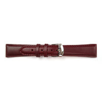 Genuine Leather Watch Band 16-20mm Padded Classic Plain Grain Stitched in Brown, Burgundy and Tan - Universal Jewelers & Watch Tools Inc. 