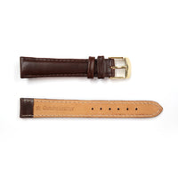 Genuine Leather Watch Band 16-20mm Padded Classic Plain Grain Stitched in Brown, Burgundy and Tan - Universal Jewelers & Watch Tools Inc. 