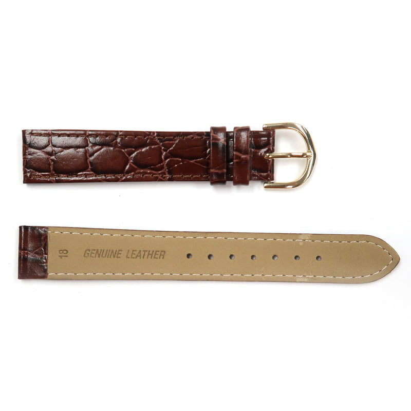 Load image into Gallery viewer, Genuine Leather Watch Band 18mm Flat Croco Grain Stitched in Brown and Burgundy - Universal Jewelers &amp; Watch Tools Inc. 
