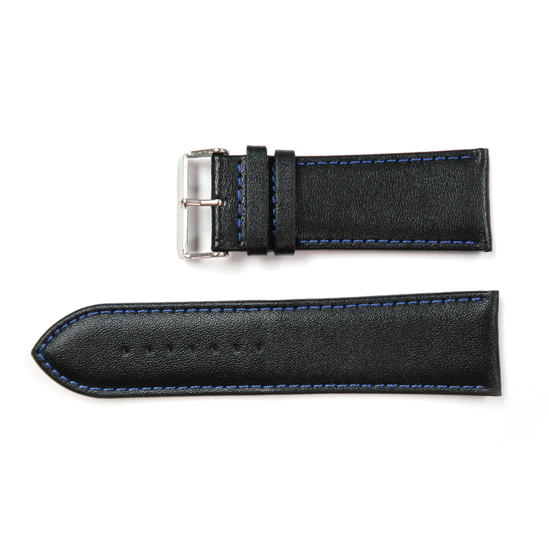 Load image into Gallery viewer, Genuine Leather Watch Band 28mm Padded Classic Plain Grain in Black - Universal Jewelers &amp; Watch Tools Inc. 
