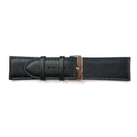 Genuine Leather Watch Band 28mm Padded Classic Plain Grain in Black - Universal Jewelers & Watch Tools Inc. 