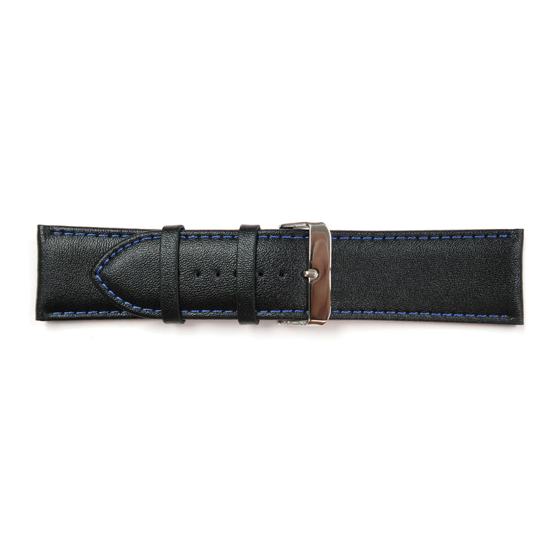 Load image into Gallery viewer, Genuine Leather Watch Band 28mm Padded Classic Plain Grain in Black - Universal Jewelers &amp; Watch Tools Inc. 
