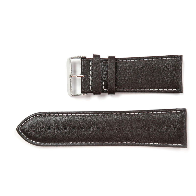 Load image into Gallery viewer, Genuine Leather Watch Band 28mm Padded Classic Plain Grain in Black - Universal Jewelers &amp; Watch Tools Inc. 
