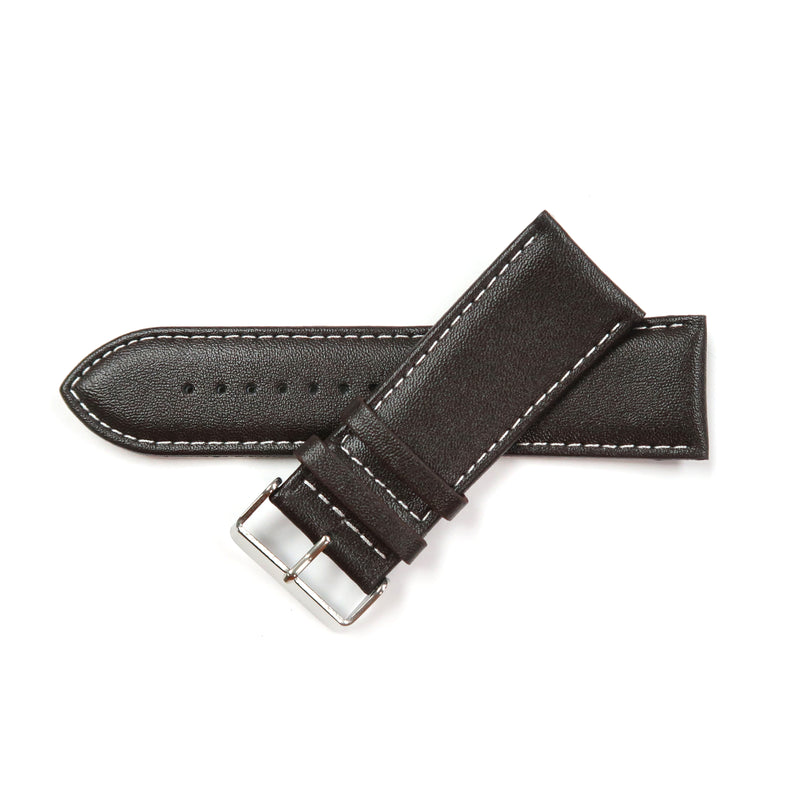 Load image into Gallery viewer, Genuine Leather Watch Band 28mm Padded Classic Plain Grain in Black - Universal Jewelers &amp; Watch Tools Inc. 
