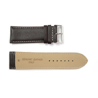 Genuine Leather Watch Band 28mm Padded Classic Plain Grain in Black - Universal Jewelers & Watch Tools Inc. 