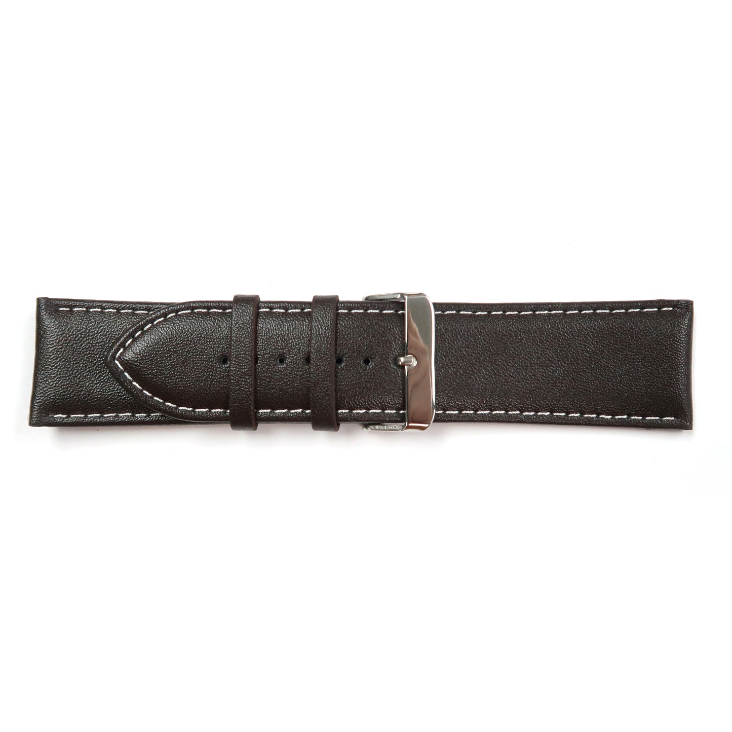 Genuine Leather Watch Band 28mm Padded Classic Plain Grain in Black - Universal Jewelers & Watch Tools Inc. 