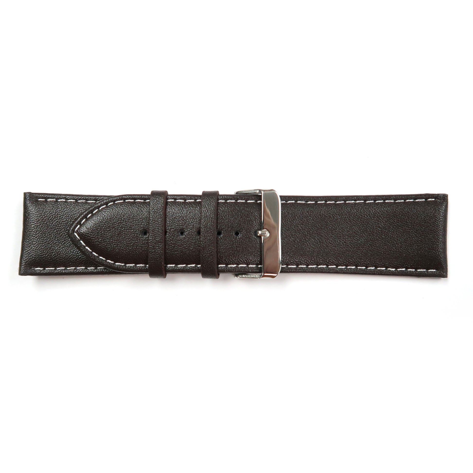 Genuine Leather Watch Band 28mm Padded Classic Plain Grain in Black - Universal Jewelers & Watch Tools Inc. 