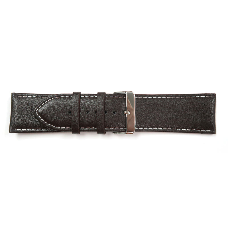 Load image into Gallery viewer, Genuine Leather Watch Band 28mm Padded Classic Plain Grain in Black - Universal Jewelers &amp; Watch Tools Inc. 
