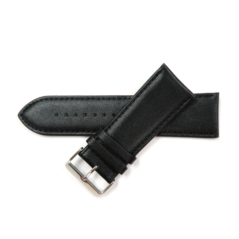 Load image into Gallery viewer, Genuine Leather Watch Band 28mm Padded Classic Plain Grain in Black - Universal Jewelers &amp; Watch Tools Inc. 
