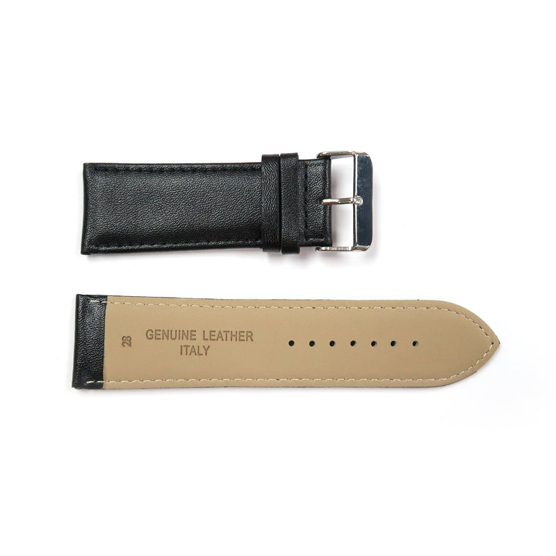 Load image into Gallery viewer, Genuine Leather Watch Band 28mm Padded Classic Plain Grain in Black - Universal Jewelers &amp; Watch Tools Inc. 
