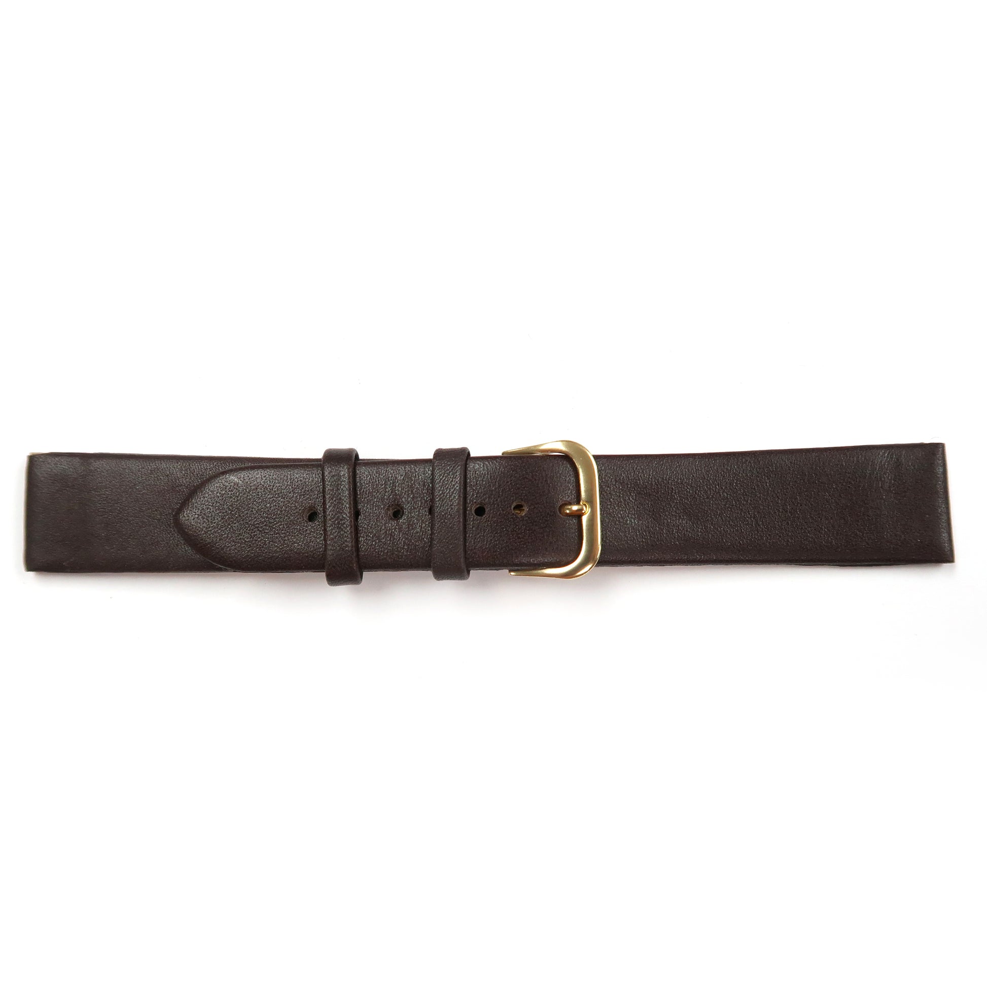 Genuine Leather Watch Band 18mm Flat Classic Plain Grain in Brown - Universal Jewelers & Watch Tools Inc. 