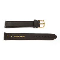 Genuine Leather Extra Long Watch Band 18mm Flat Classic Plain Grain Stitched in Dark Brown - Universal Jewelers & Watch Tools Inc. 
