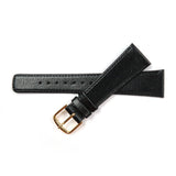 Genuine Leather Watch Band 18-20mm Flat Classic Plain Grain Stitched in Black and Dark Brown - Universal Jewelers & Watch Tools Inc. 
