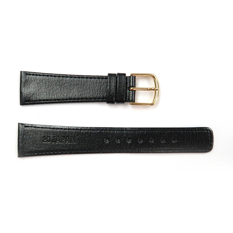 Load image into Gallery viewer, Genuine Leather Watch Band 18-20mm Flat Classic Plain Grain Stitched in Black and Dark Brown - Universal Jewelers &amp; Watch Tools Inc. 
