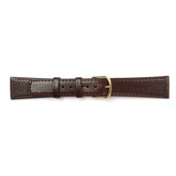 Genuine Leather Watch Band 18-20mm Flat Classic Plain Grain Stitched in Black and Dark Brown - Universal Jewelers & Watch Tools Inc. 