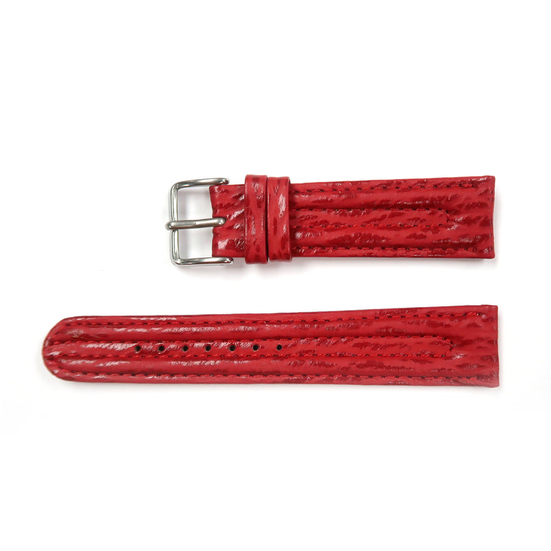 Load image into Gallery viewer, Genuine Leather Watch Band 20mm Padded Shark Grain in Red - Universal Jewelers &amp; Watch Tools Inc. 
