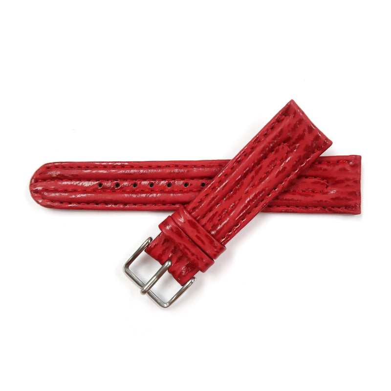 Load image into Gallery viewer, Genuine Leather Watch Band 20mm Padded Shark Grain in Red - Universal Jewelers &amp; Watch Tools Inc. 
