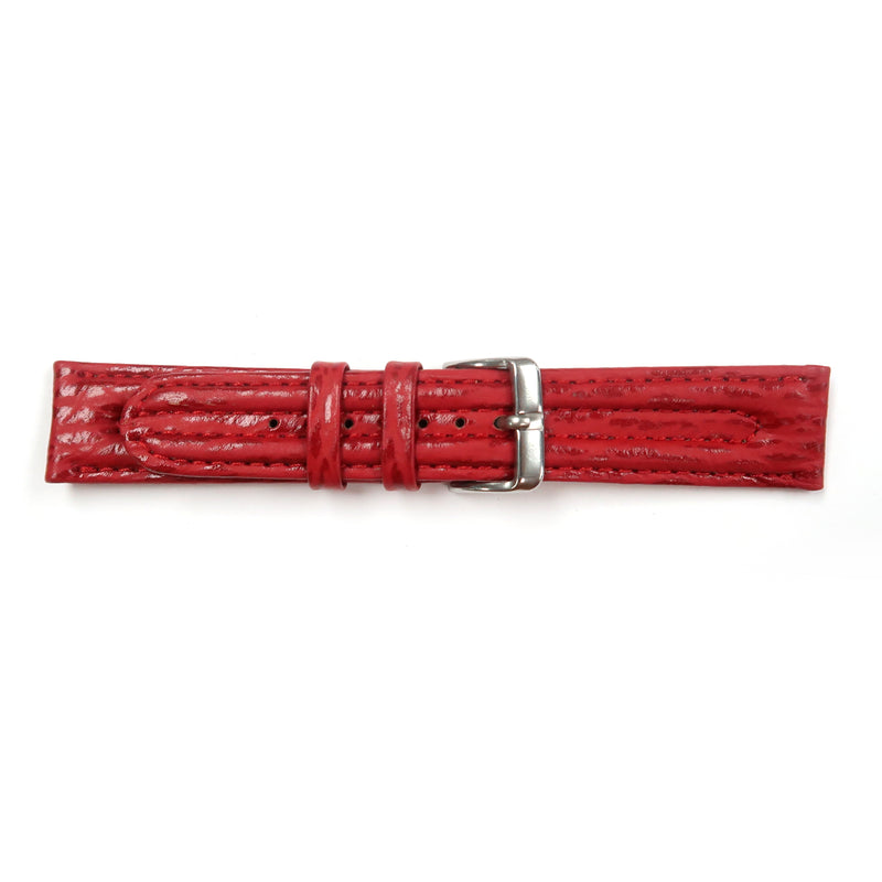 Load image into Gallery viewer, Genuine Leather Watch Band 20mm Padded Shark Grain in Red - Universal Jewelers &amp; Watch Tools Inc. 
