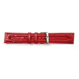 Genuine Leather Watch Band 20mm Padded Shark Grain in Red - Universal Jewelers & Watch Tools Inc. 