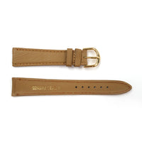 Genuine Leather Watch Band 18mm Flat Classic Plain Grain Stitched in Light Brown - Universal Jewelers & Watch Tools Inc. 