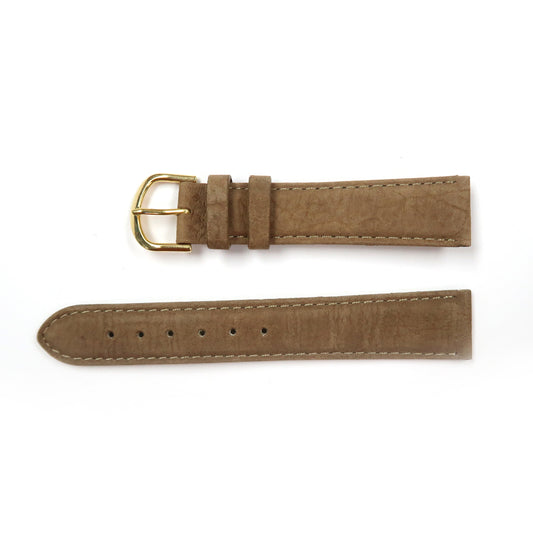 Genuine Leather Watch Band 18mm Padded Classic Plain Grain in Light Brown - Universal Jewelers & Watch Tools Inc. 