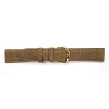 Genuine Leather Watch Band 18mm Padded Classic Plain Grain in Light Brown - Universal Jewelers & Watch Tools Inc. 
