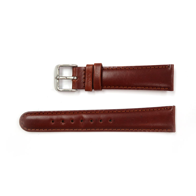 Load image into Gallery viewer, Genuine Leather Watch Band 19mm, 20mm and 21mm Padded Classic Plain Grain in Brown - Universal Jewelers &amp; Watch Tools Inc. 
