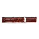 Genuine Leather Watch Band 19mm, 20mm and 21mm Padded Classic Plain Grain in Brown - Universal Jewelers & Watch Tools Inc. 
