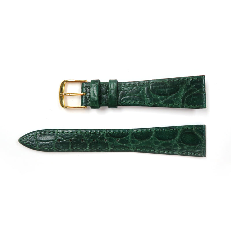 Load image into Gallery viewer, Genuine Leather Watch Band 20mm Flat Croco Grain in Emerald Green - Universal Jewelers &amp; Watch Tools Inc. 
