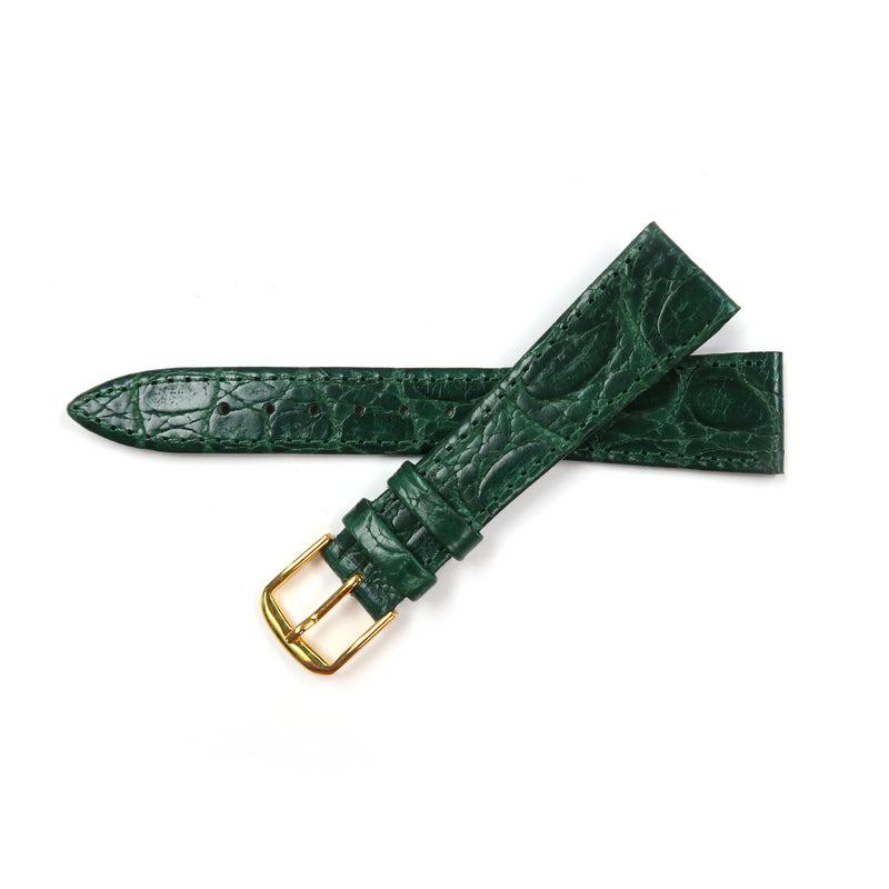 Load image into Gallery viewer, Genuine Leather Watch Band 20mm Flat Croco Grain in Emerald Green - Universal Jewelers &amp; Watch Tools Inc. 
