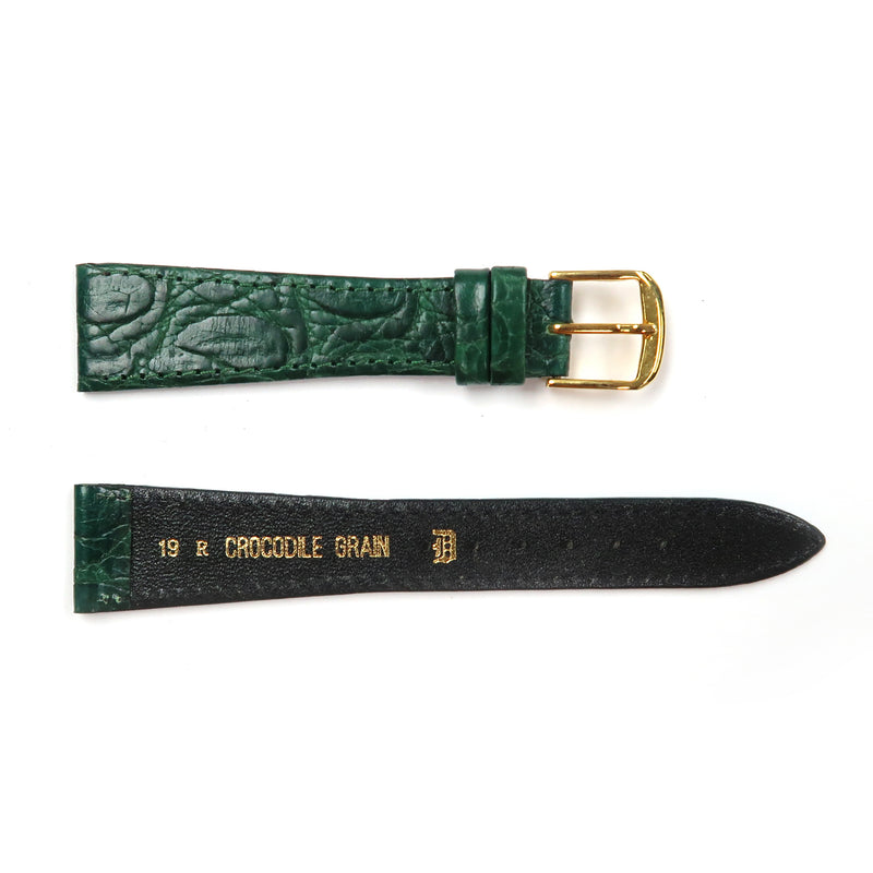 Load image into Gallery viewer, Genuine Leather Watch Band 20mm Flat Croco Grain in Emerald Green - Universal Jewelers &amp; Watch Tools Inc. 
