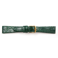 Genuine Leather Watch Band 20mm Flat Croco Grain in Emerald Green - Universal Jewelers & Watch Tools Inc. 