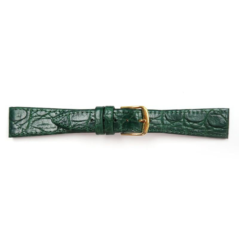 Load image into Gallery viewer, Genuine Leather Watch Band 20mm Flat Croco Grain in Emerald Green - Universal Jewelers &amp; Watch Tools Inc. 
