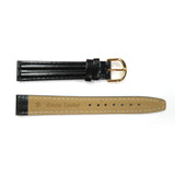 Genuine Leather Watch Band 16mm Padded Classic Plain Grain Stitched in Black and Brown - Universal Jewelers & Watch Tools Inc. 