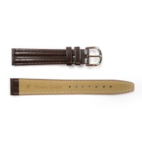 Genuine Leather Watch Band 16mm Padded Classic Plain Grain Stitched in Black and Brown - Universal Jewelers & Watch Tools Inc. 