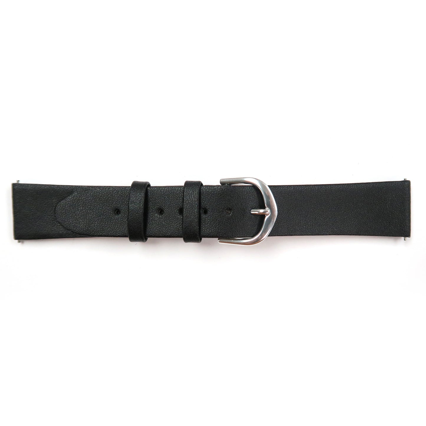 Genuine Leather Watch Band 18mm, 19mm Flat Classic Plain Grain in Black - Universal Jewelers & Watch Tools Inc. 