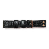 Genuine Leather Watch Band 20mm Flat Croco Grain in Black - Universal Jewelers & Watch Tools Inc. 