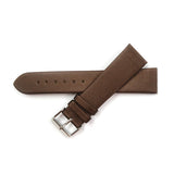Genuine Leather/Fabric Watch Band 20mm Flat Classic Plain Grain in Brown - Universal Jewelers & Watch Tools Inc. 