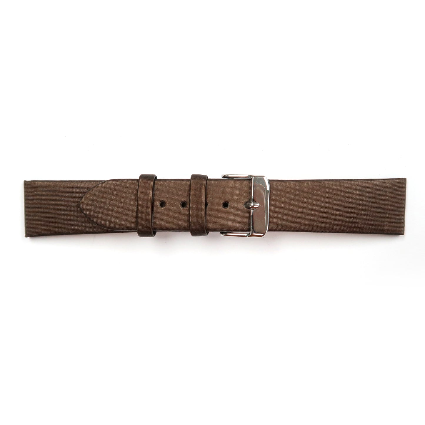 Genuine Leather/Fabric Watch Band 20mm Flat Classic Plain Grain in Brown - Universal Jewelers & Watch Tools Inc. 