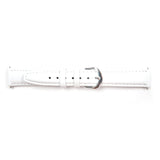 Genuine Leather Watch Band 16mm Padded Classic Plain Grain Stitched ,White Color - Universal Jewelers & Watch Tools Inc. 