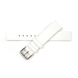 Genuine Leather Watch Band 16mm and 18mm Flat Classic Plain Grain in White - Universal Jewelers & Watch Tools Inc. 