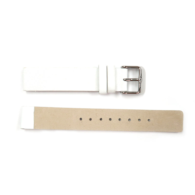 Load image into Gallery viewer, Genuine Leather Watch Band 16mm and 18mm Flat Classic Plain Grain in White - Universal Jewelers &amp; Watch Tools Inc. 
