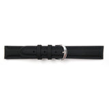 Genuine Leather Watch Band 18-20mm Padded Classic Plain Grain Stitched in Black - Universal Jewelers & Watch Tools Inc. 