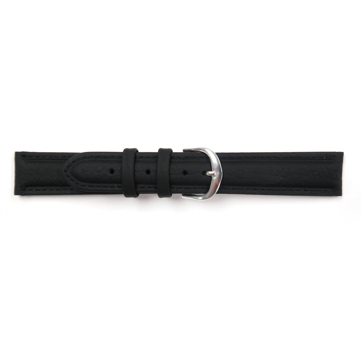 Genuine Leather Watch Band 16 - 26mm Padded Classic Plain Grain Stitched in Black, Dark Blue, Brown, Dark Brown, Tan, Burgundy - Universal Jewelers & Watch Tools Inc.