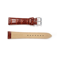 Genuine Leather Watch Band 16-20mm Padded Alligator Grain Stitched in Brown, Tan and Red - Universal Jewelers & Watch Tools Inc. 