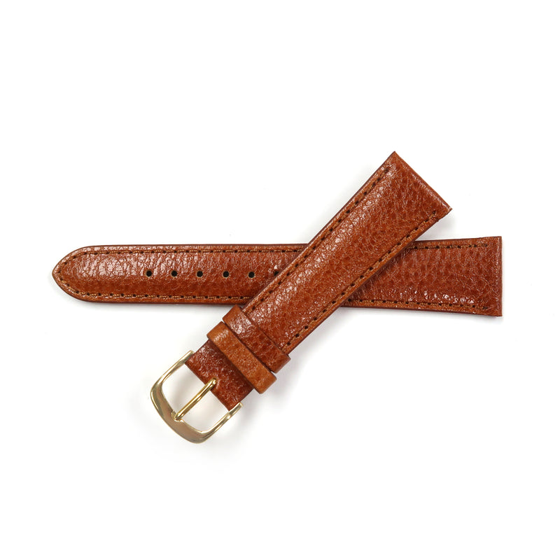 Load image into Gallery viewer, Genuine Leather Watch Band 16-20mm Padded Grain Stitched in Black, Brown and Light Brown - Universal Jewelers &amp; Watch Tools Inc. 
